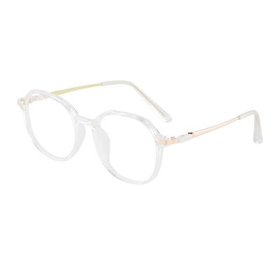 NOVESIXTDAT Oval Reading Glasses, HD Blue-Light-Blocking, Glare-Free Computer Glasses, White, +0.50