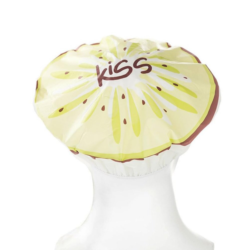 FRCOLOR EVA Shower Caps with Cartoon Fruit Print, 10-Pack