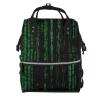 Manluu Diaper Bag Backpack with Green Number Print, Large Capacity, Multifunctional, Green Number Binary, One Size view 1