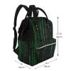 Manluu Diaper Bag Backpack with Green Number Print, Large Capacity, Multifunctional, Green Number Binary, One Size view 2