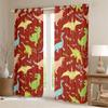 Dinosaur Cartoon Jungle Animal Watercolor Curtains, Cute Dino Room-Darkening Curtains for Boys and Girls, Kawaii Printed Window Treatments, 2 Panels, 55 W x 102 L in view 2