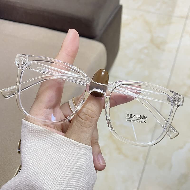 NOVESIXTDAT Oversized Blue-Light-Blocking Reading Glasses for Women and Men, Clear, +1.50