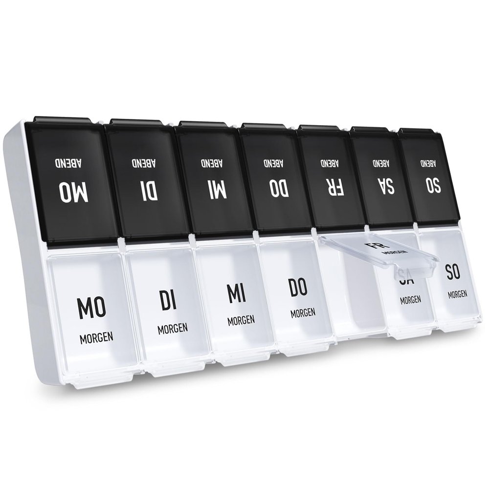AUVON 7-Day Pill Organizer, Morning and Evening, Large Compartments, BPA-Free