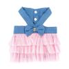 Zunea Soft Denim Dog Dress with Tulle Skirt for Small Dogs view 3