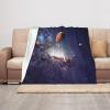 ASEELO 125 x 100 cm The Solar System Fleece Blanket for Sofa, Bed, and Travel view 1