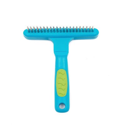 ZAMIBO Comb and Curry Comb, Rotating Teeth, 17 x 11 x 3 cm, Polypropylene, Blue, TPR, Green