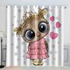 AKATIE Princess Owl Blackout Curtains, 2 Panels, 3D Cartoon Print view 1