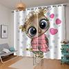 AKATIE Princess Owl Blackout Curtains, 2 Panels, 3D Cartoon Print view 3