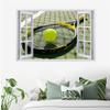 3D Tennis Wall Breakthrough Sticker for Kids' Room, Removable Vinyl, 35.4 x 23.6 in view 3
