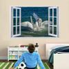 3D White Swan Wall Decal, Removable Self-Adhesive, 90 x 60 cm view 1