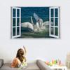 3D White Swan Wall Decal, Removable Self-Adhesive, 90 x 60 cm view 2