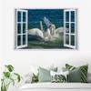 3D White Swan Wall Decal, Removable Self-Adhesive, 90 x 60 cm view 3