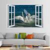 3D White Swan Wall Decal, Removable Self-Adhesive, 90 x 60 cm view 4