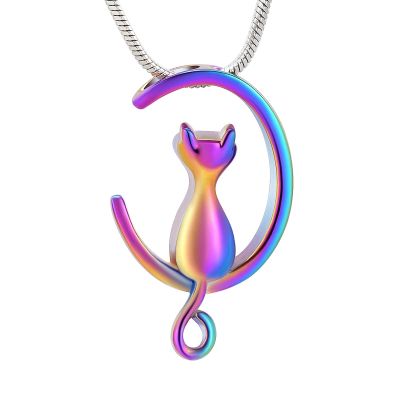 BIAIHQIE Pet Cremation Urn Necklace for Cat Ashes, Memorial Pendant