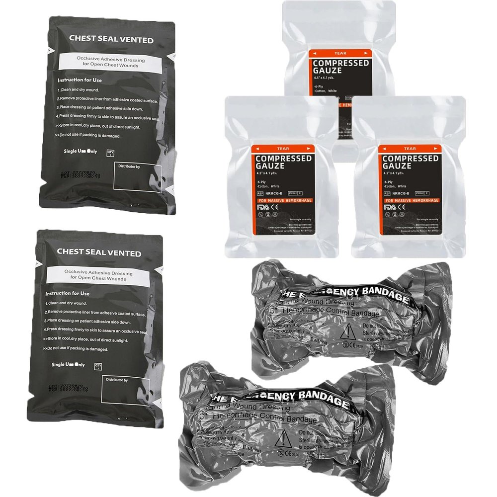 DYHQQ IFAK Trauma First Aid Kit with Israeli Bandages and Vented Chest Seals