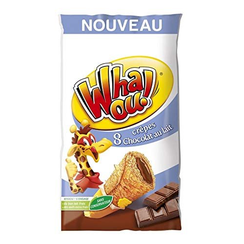 WHAOU! Milk Chocolate Crêpes, 256 g, Soft and Melt-in-Your-Mouth Dessert, Ready in Minutes, 4-Pack