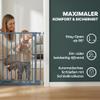 Safetots Elite Pressure-Mounted Stair Gate, Gray, No Drilling, Auto-Close & Stay-Open at 90°, Extra Wide 98–107 cm view 3