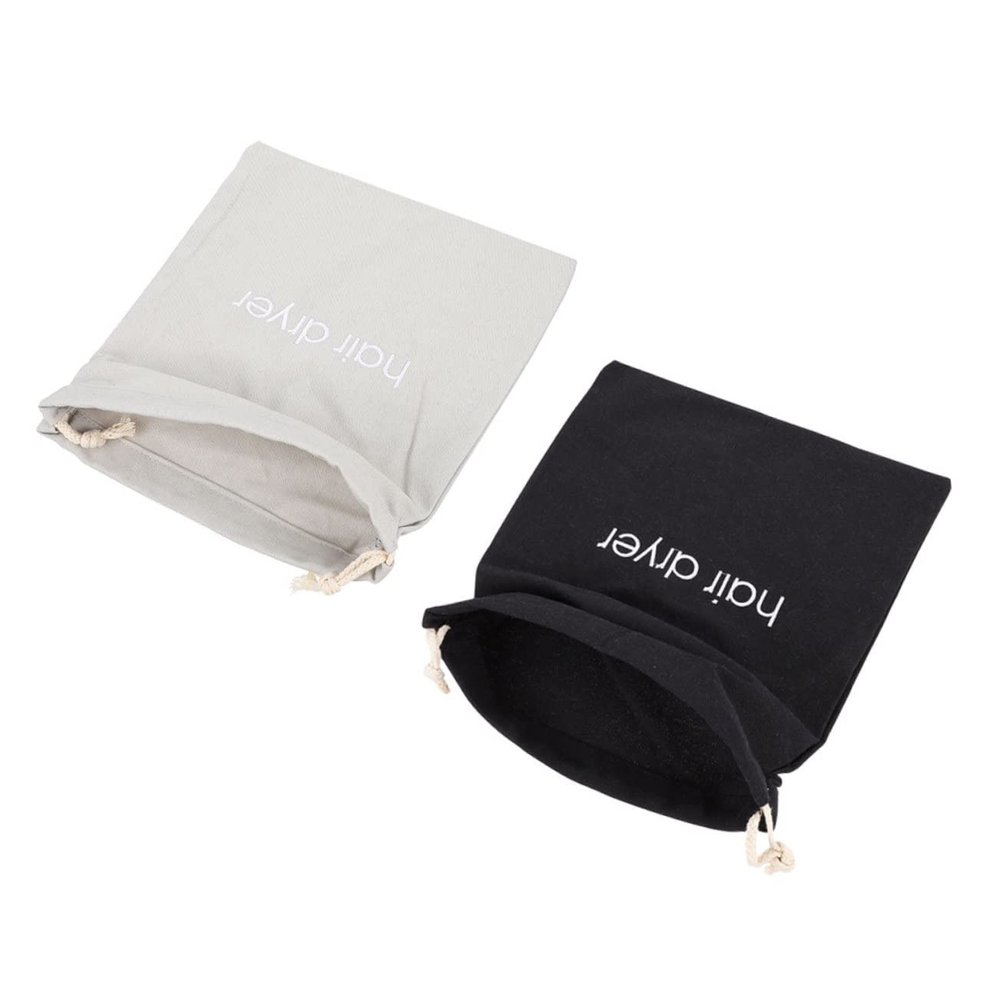 minkissy 2-Piece Hair Dryer Storage Bags with Drawstring, Makeup and Travel Pouches
