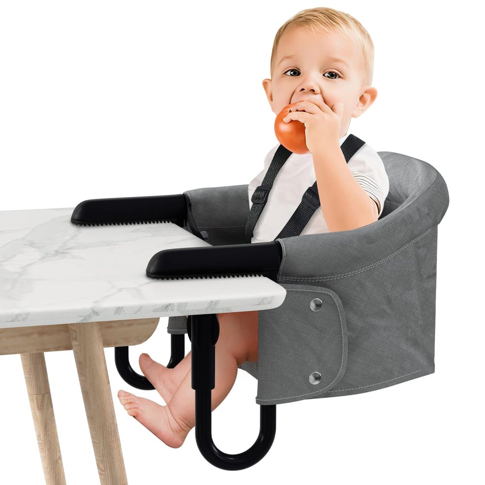 Herrselsam Baby Table Chair, Portable Folding Booster Seat with Carry Bag