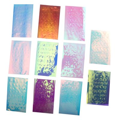 Ice Cube Glass Paper Mermaid Effect Stickers, 11 Pieces, Transparent