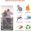 Pet Screen Door with Zipper, 90 x 210 cm, White view 4