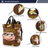Vnurnrn Monkey Banana Gray Faux Mom Bag Diaper Travel Backpack, Large Capacity view 2
