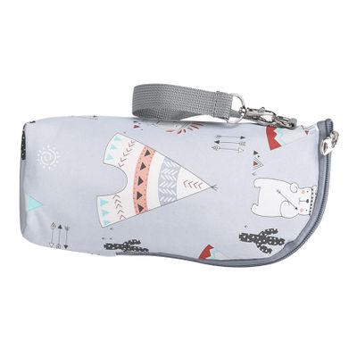 Alipis Insulated Baby Bottle Bag with Zipper and Stroller Hooks
