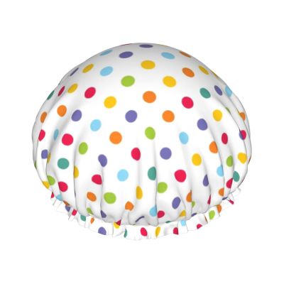 Polka Dots Camo Forest Hunting Camouflage Shower Cap for Men and Women
