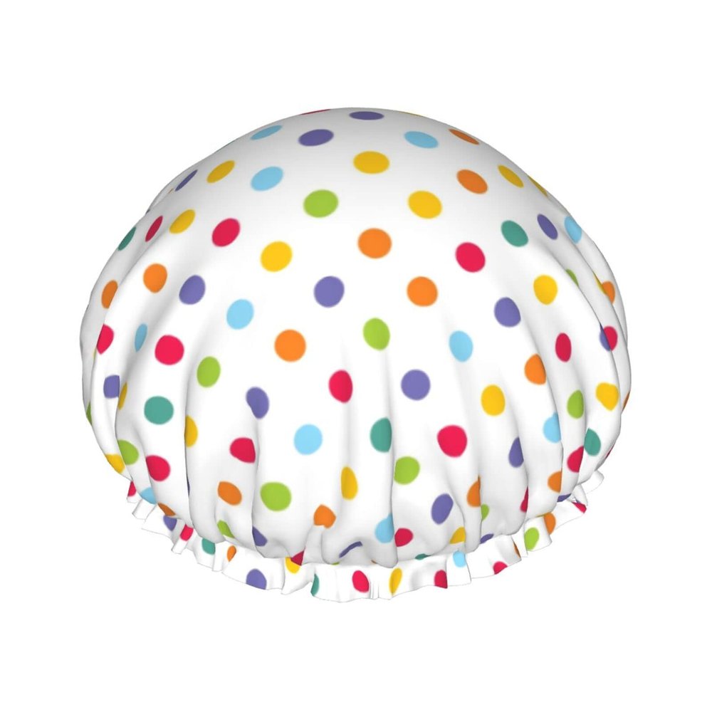 Polka Dots Camo Forest Hunting Camouflage Shower Cap for Men and Women