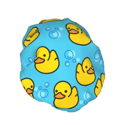 Yellow Duck, Blue Bubble, Cute Whale Women's Shower Cap