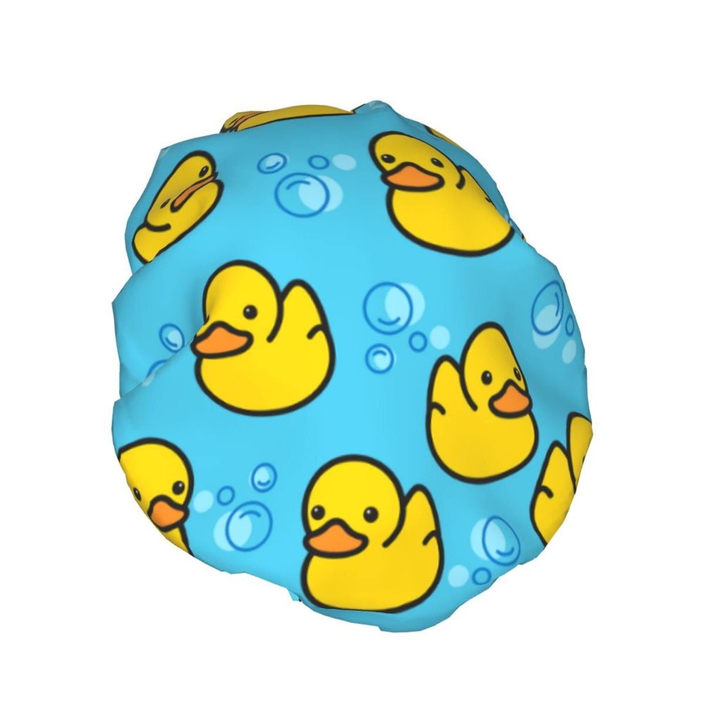 Yellow Duck, Blue Bubble, Cute Whale Women's Shower Cap