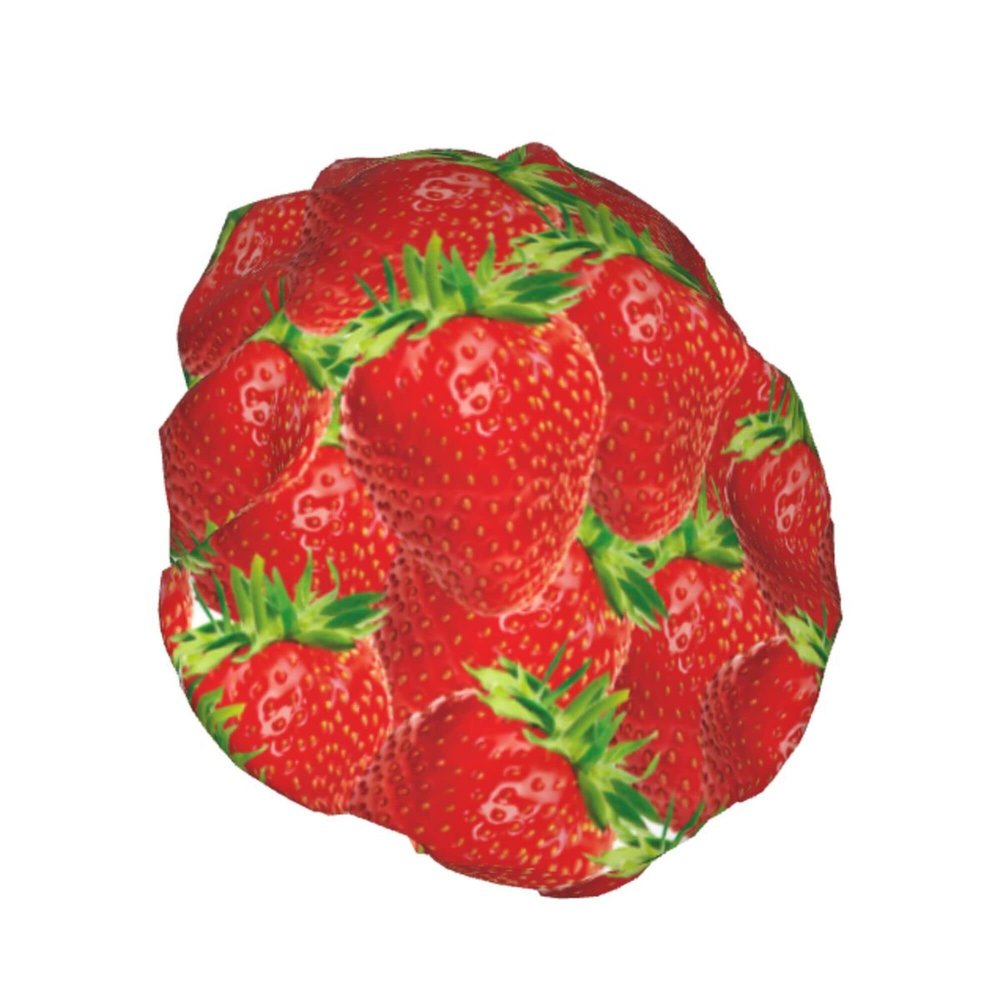 Strawberry Stack Cute Whale Shower Cap for Women, Waterproof and Reusable