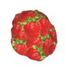 Strawberry Stack Cute Whale Shower Cap for Women, Waterproof and Reusable view 1