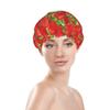 Strawberry Stack Cute Whale Shower Cap for Women, Waterproof and Reusable view 2