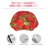 Strawberry Stack Cute Whale Shower Cap for Women, Waterproof and Reusable view 4