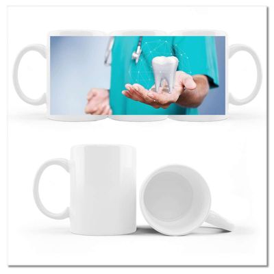 Coffee and Tea Cup with Photo of a Tooth Undergoing Dental Treatment No. H8993M_Cup