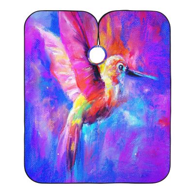 Pastel Bird Painting Haircut Cape for Salon and Home Use