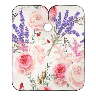 Butterfly Lavender Flower Haircut Cape for Adults and Children