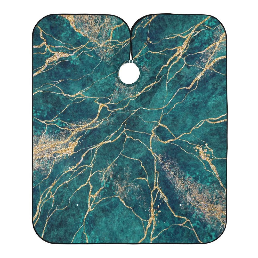Salon Haircut Cape, Malachite Green Marble, Antistatic Barber Cape for Adults and Children