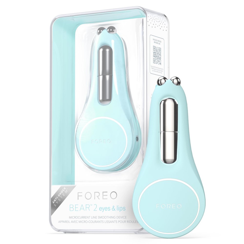 FOREO BEAR 2 Eyes & Lips – Massager for Wrinkles and Instant Facial Tightening – Eye Massager, Brow Lift, Dark Circle Treatment & Lip Care – Arctic Blue