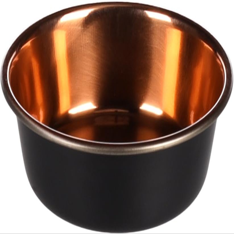 Flamingo Ezra Feeding & Drinking Bowl, Round, Black/Copper, 300 ml