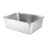 Folpus Large Stainless Steel Cat Litter Box, Open Top with High Sides, 45 x 35 x 10 cm view 1