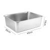 Folpus Large Stainless Steel Cat Litter Box, Open Top with High Sides, 45 x 35 x 10 cm view 2