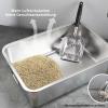 Folpus Large Stainless Steel Cat Litter Box, Open Top with High Sides, 45 x 35 x 10 cm view 3