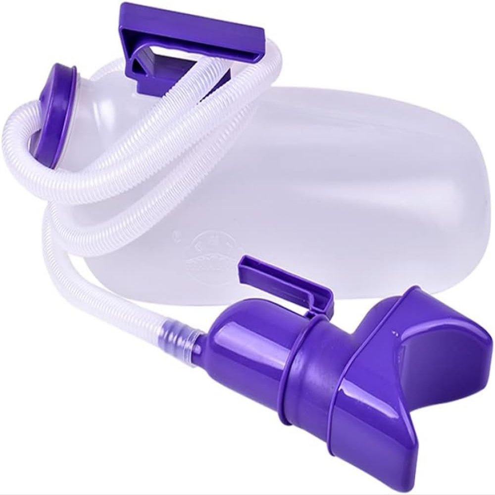 Portable Urinal for Car, Bedpan Urine Bottle with Lid and Funnel, Plastic Container for Camping, Outdoor Use, Travel, Men and Women