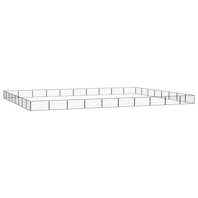 Camerina 36-Piece Black Dog Playpen, 100 x 50 cm, Powder-Coated Steel