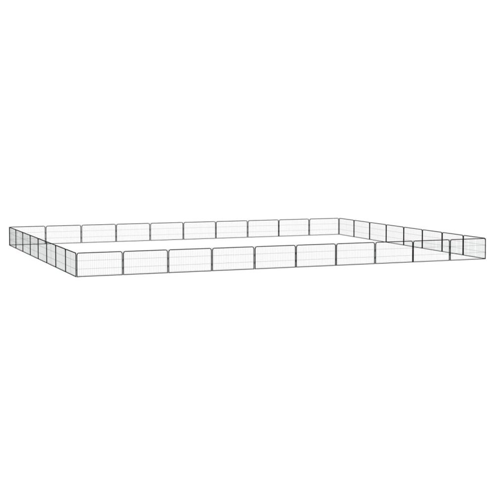 Camerina 36-Piece Black Dog Playpen, 100 x 50 cm, Powder-Coated Steel