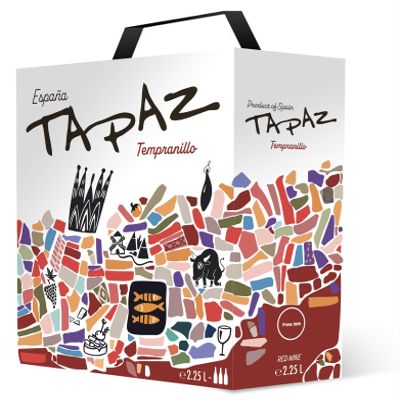 Tapaz - Tempranillo Red Wine in Bag-in-Box, from Spain (1 x 2.25 L)