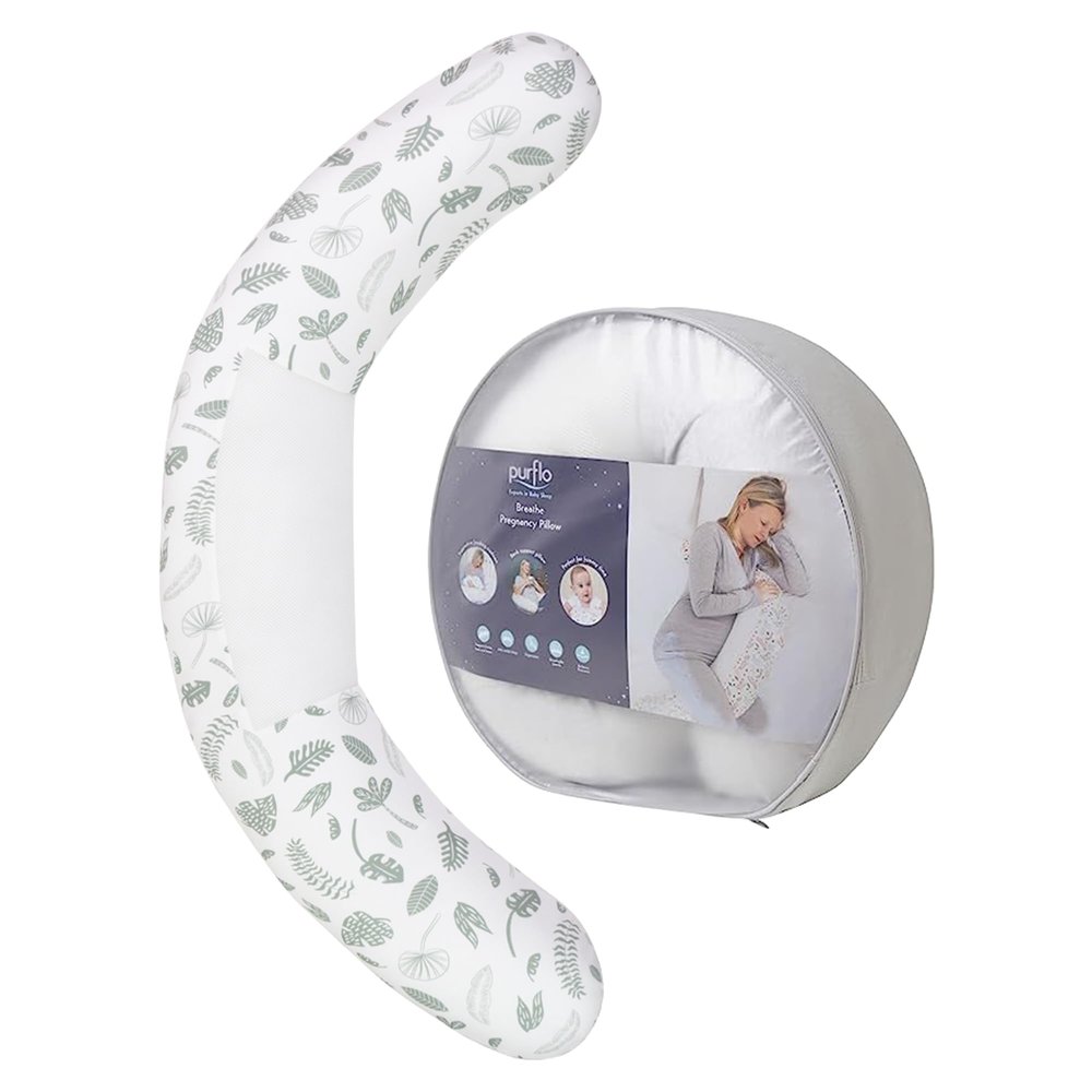 PurFlo Breathe Pregnancy Pillow with Luxuriously Soft Jersey Cover