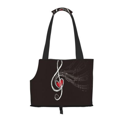 Small Dog Carrier with Music Notes, Soft-Sided Pet Tote
